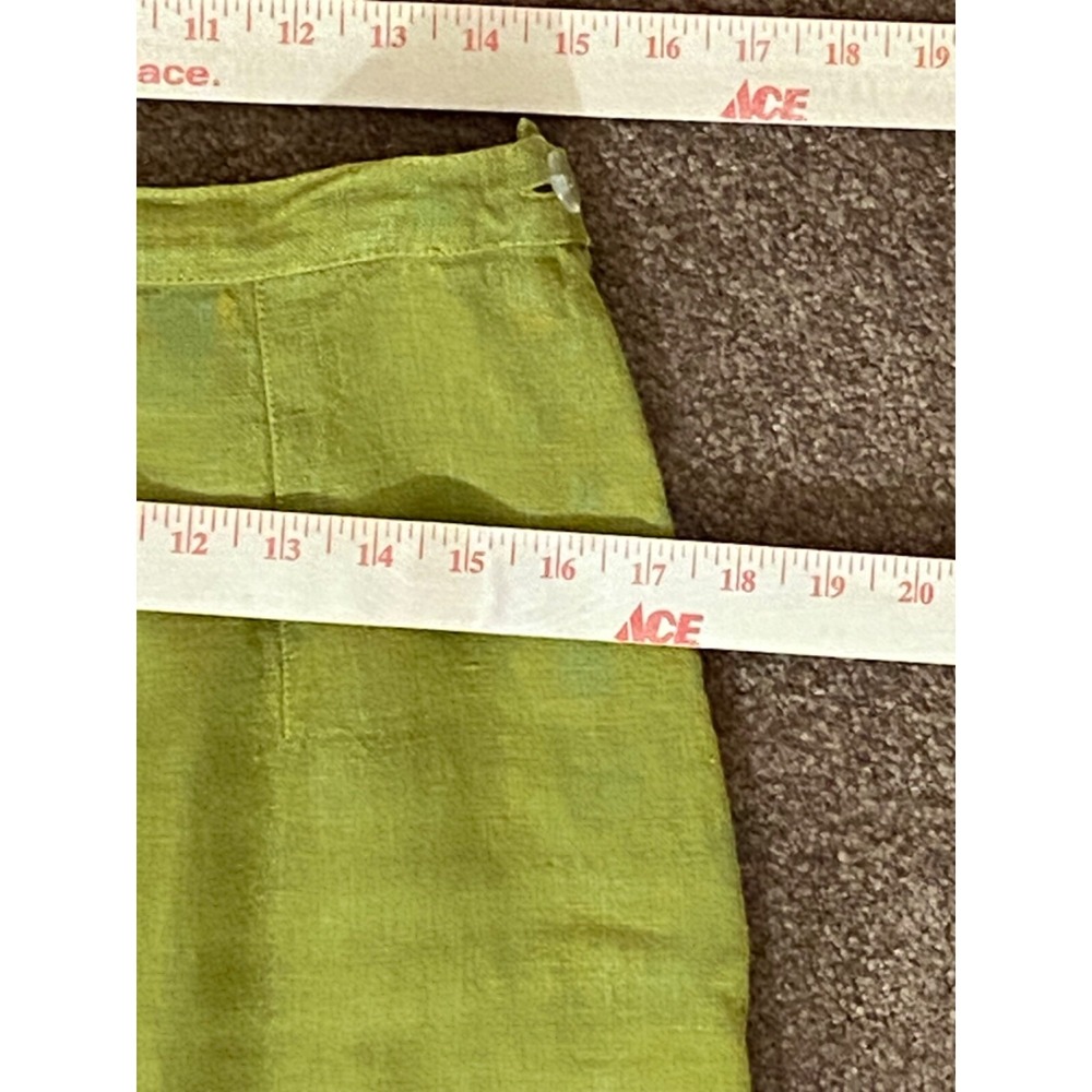 Heteroclite Linen Skirt size 8/10 Green Midi A-line Lagenlook Vintage - Picture 9 of 16